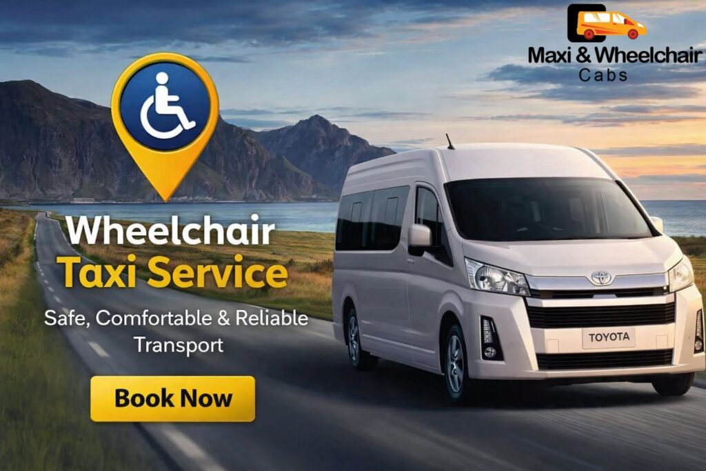 Wheelchair taxi service on scenic road