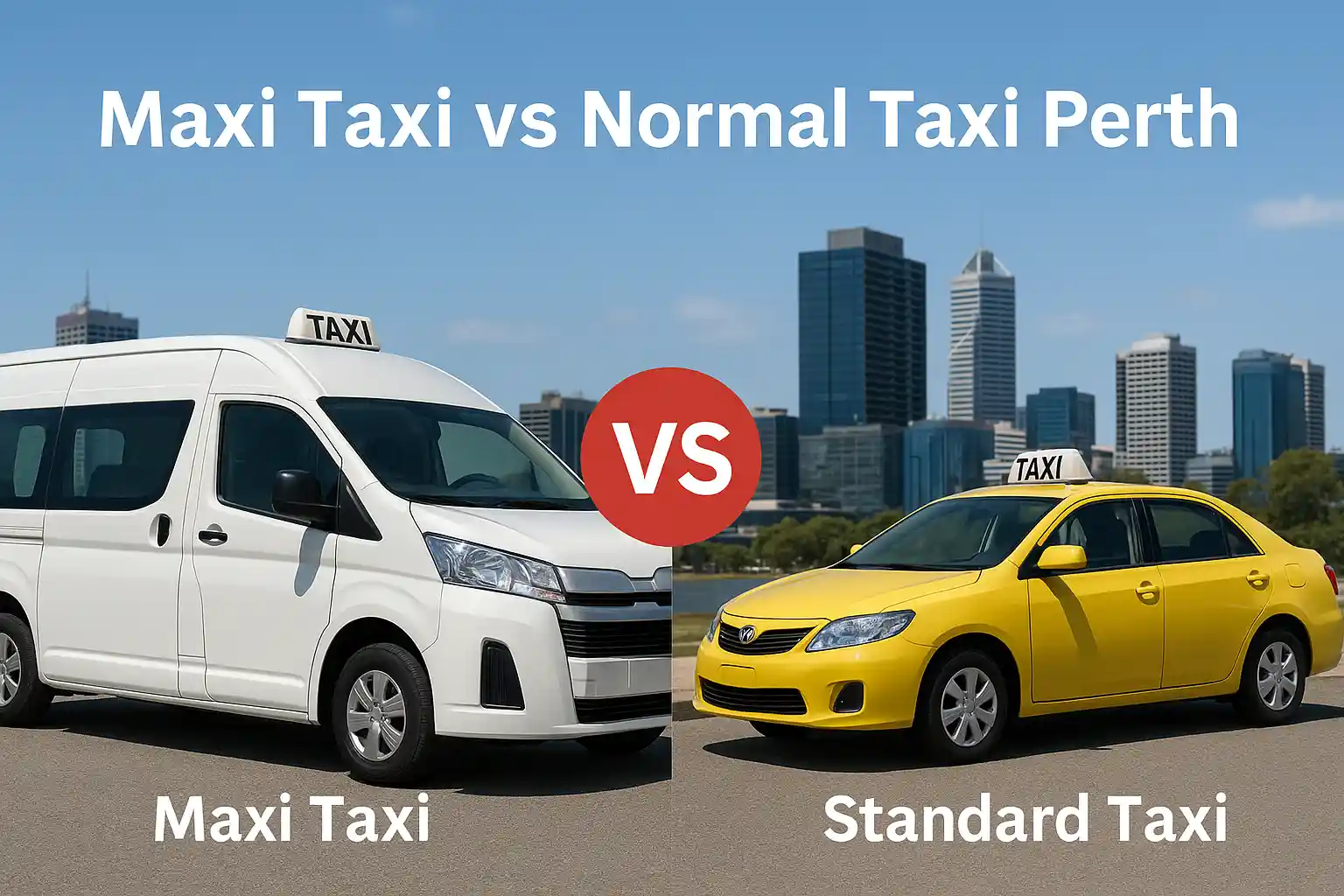 Maxi van vs standard taxi comparison in perth